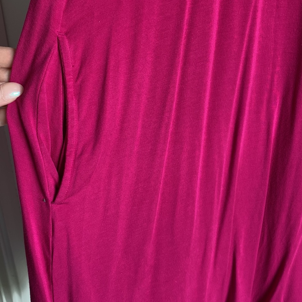 Pink sleeveless summer dress with pockets - Picture 2 of 3